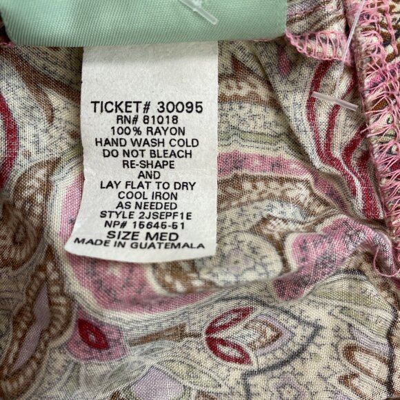 220 Hickory Womens A-Line Maxi Skirt Paisley Floral Print Pink Brown Size M - Picture 11 of 11